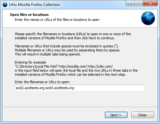 Utilu Mozilla Firefox Collection: Open files or locations