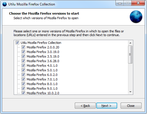 Utilu Mozilla Firefox Collection: Choose versions